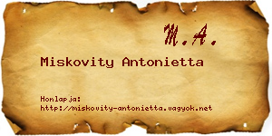 Miskovity Antonietta névjegykártya